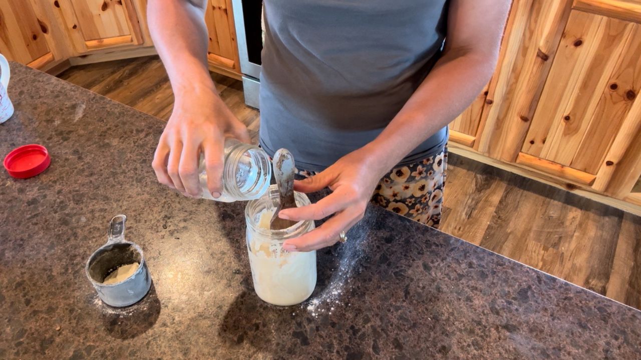 feeding sourdough starter