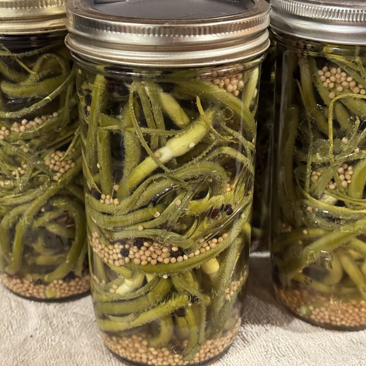 pickled garlic scapes image