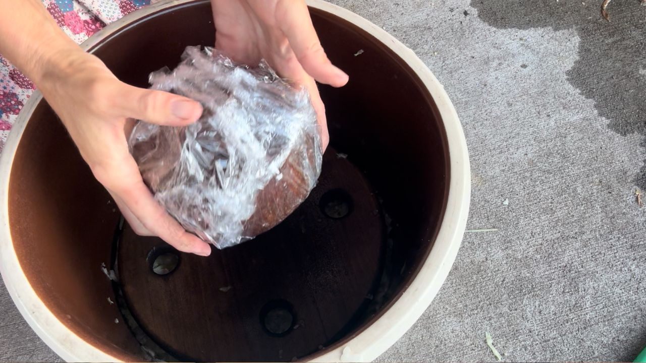 placing weight on homemade sauerkraut
