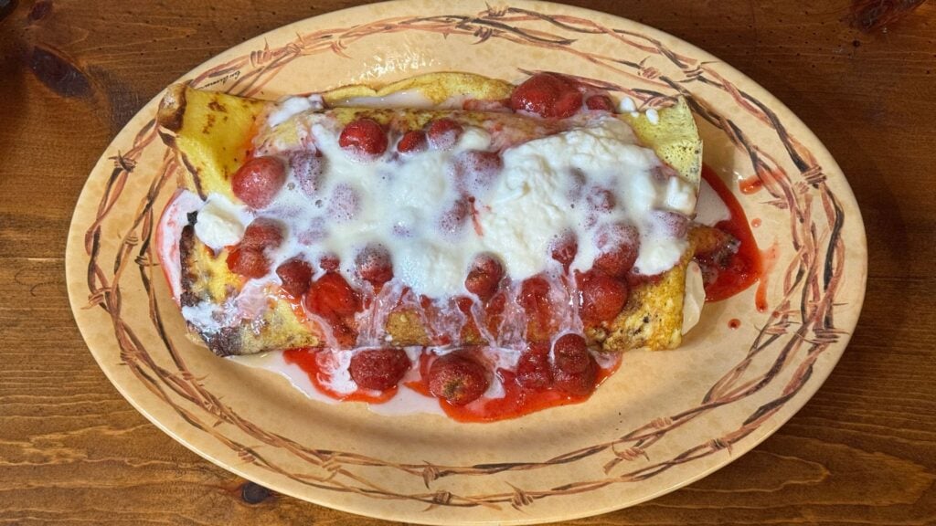 strawberry sourdough crepes