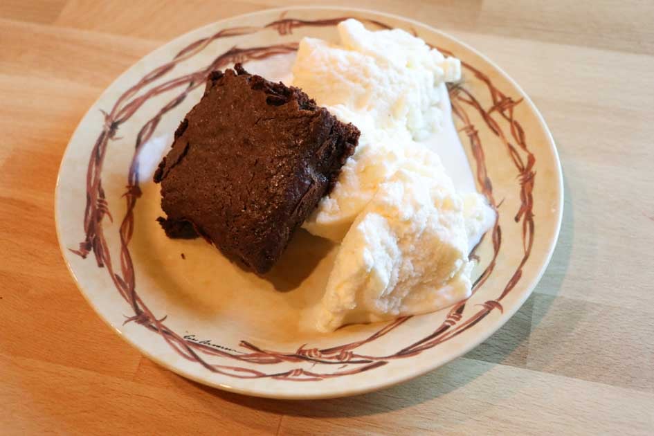 sourdough brownies and ice cream