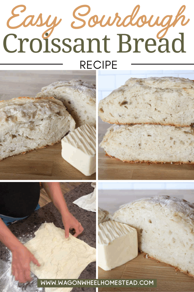 sourdough croissant bread pin image