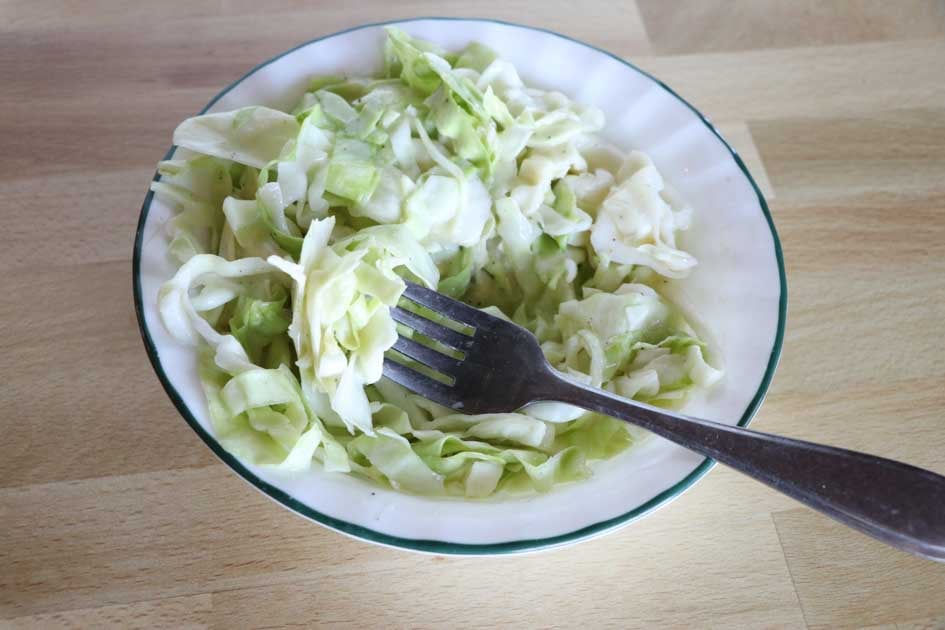 bite of coleslaw
