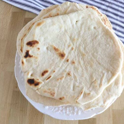 plate of sourdough tortillas
