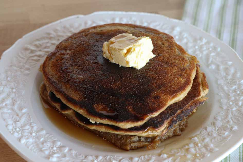 pumpkin pancakes with fresh butter