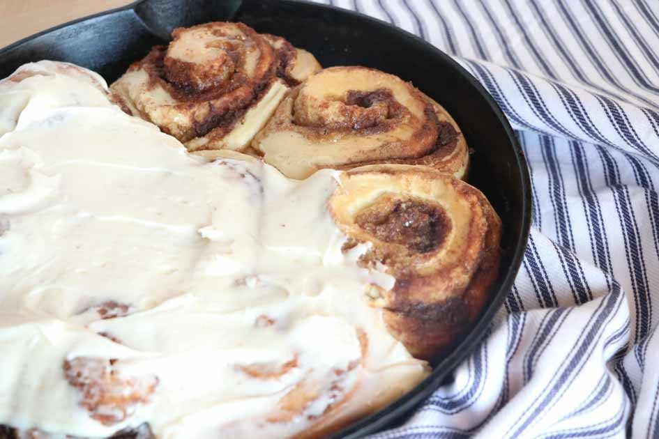 sourdough cinnamon rolls up close