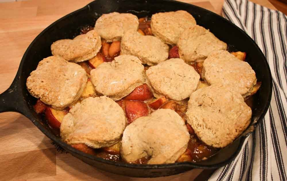sourdough peach cobbler