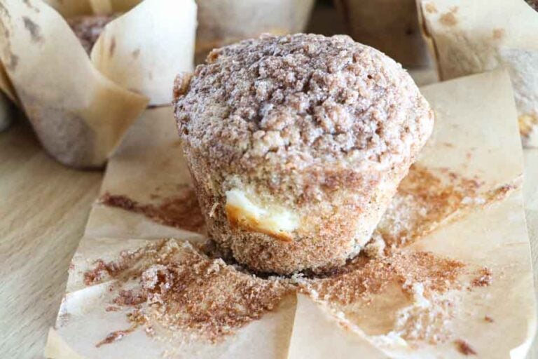 unwrapped sourdough pumpkin muffin