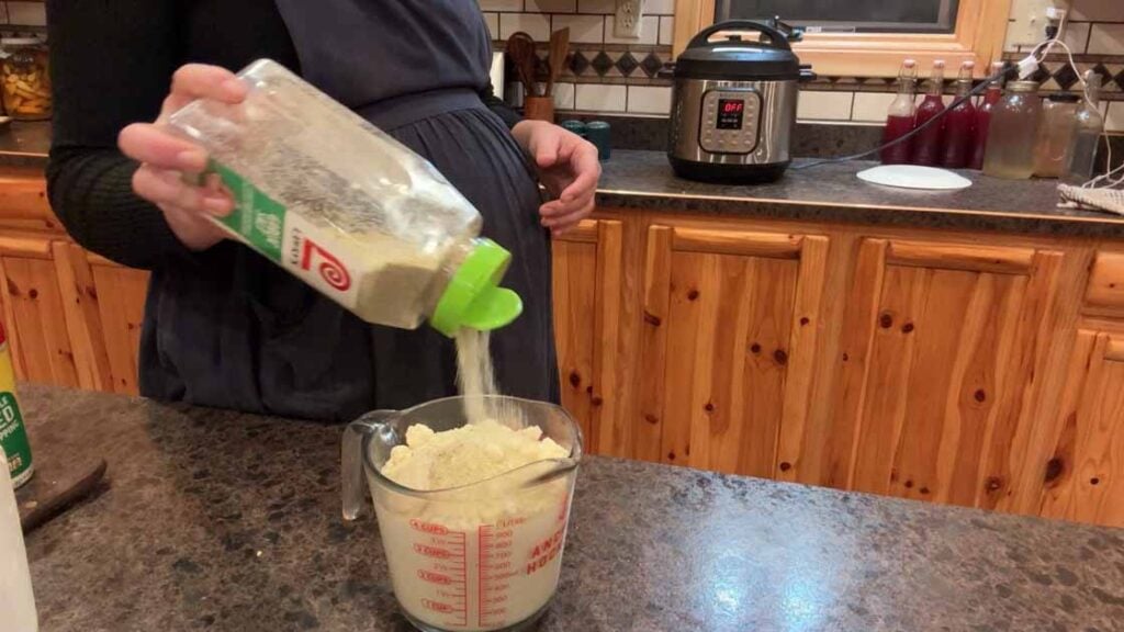 adding seasonings to sourdough crackers