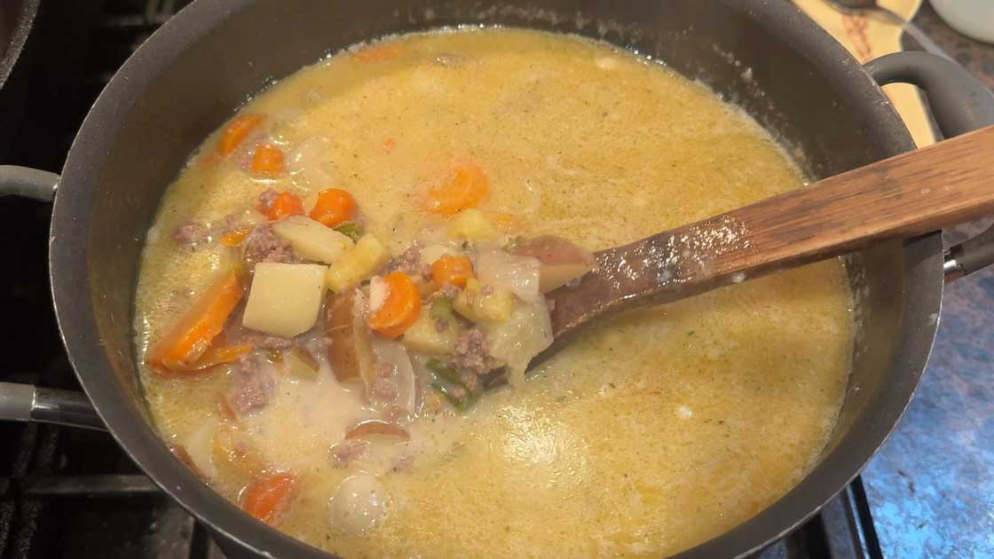 creamy cheeseburger soup