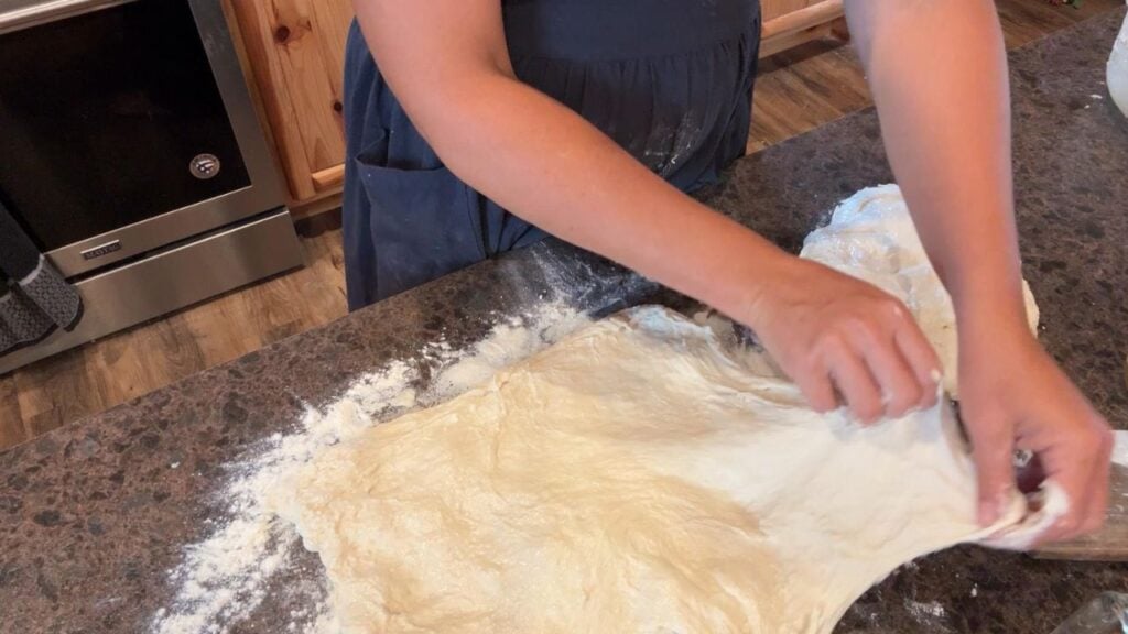 laminating cinnamon raisin sourdough bread