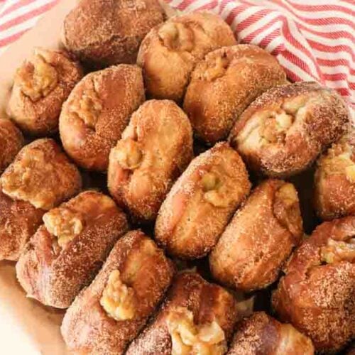 apple pie sourdough donuts overhead shot