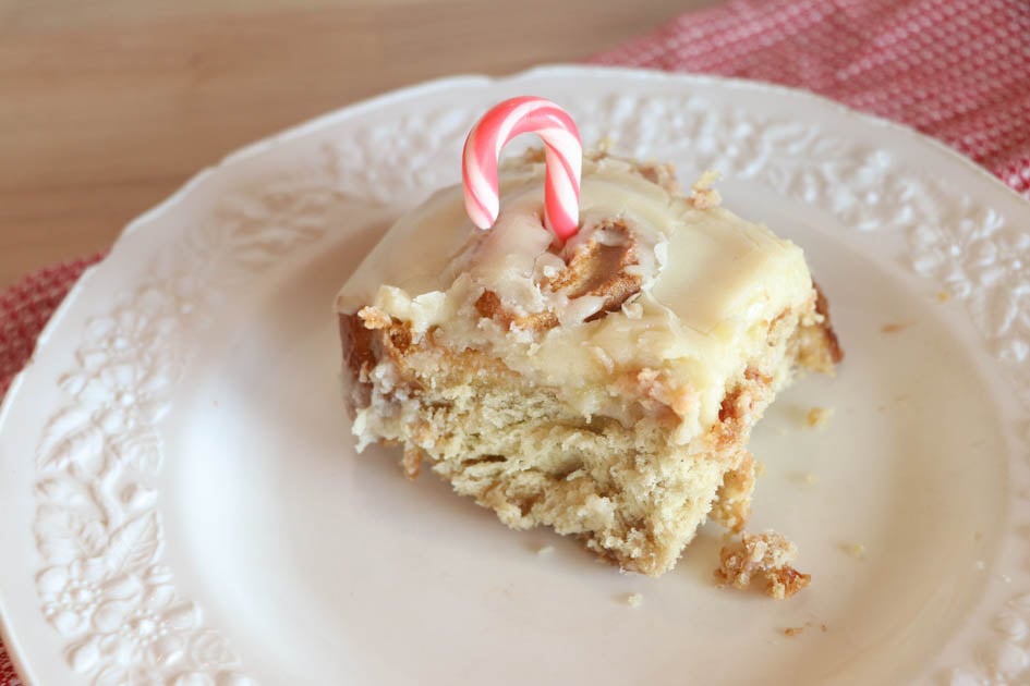 sourdough candy cane sweet roll