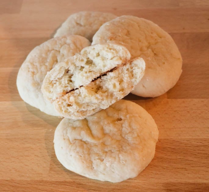bite of sourdough sugar cookies