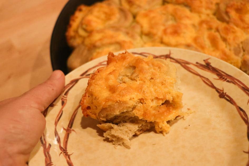 garlic cheese roll on a plate