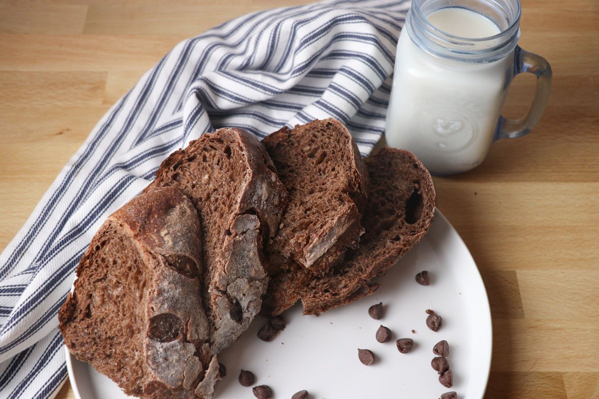 slices of chocolate sourdough bread
