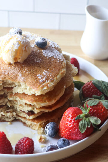 sourdough pancakes with berries & butter