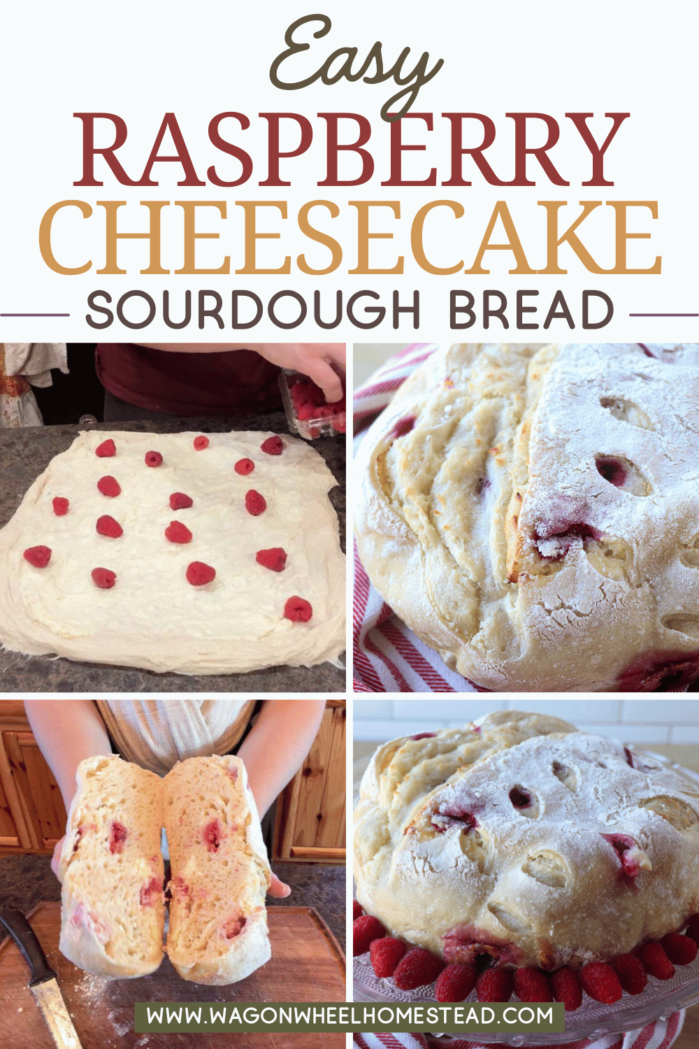 raspberry cheesecake sourdough bread pinterest image