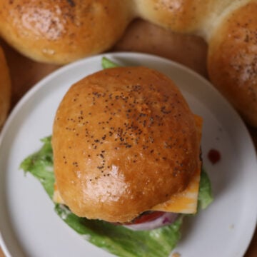 easy sourdough discard hamburger buns square