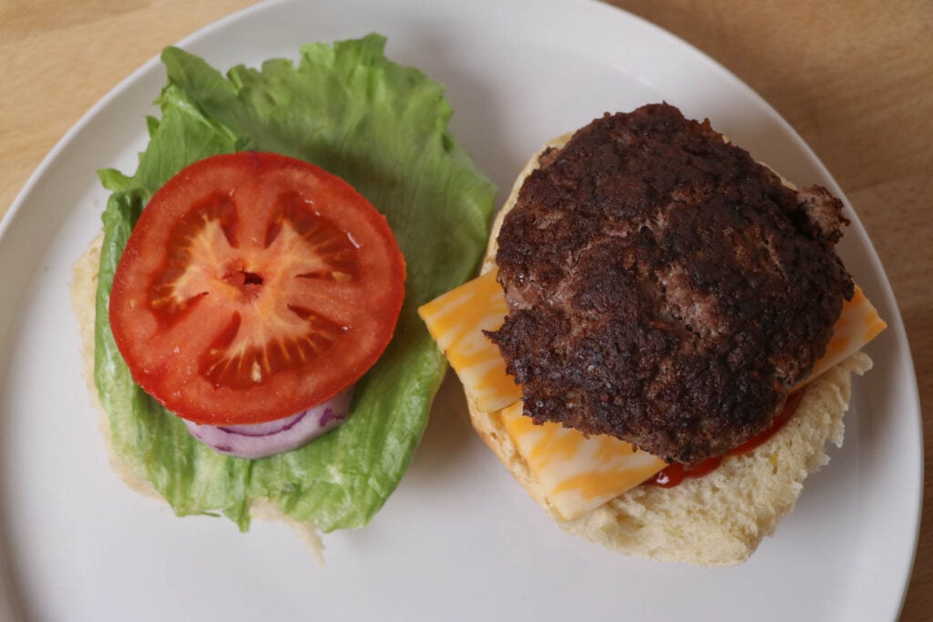 hamburger on sourdough hamburger buns