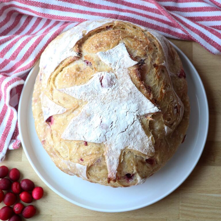Cranberry Orange Walnut Sourdough Bread (Video)