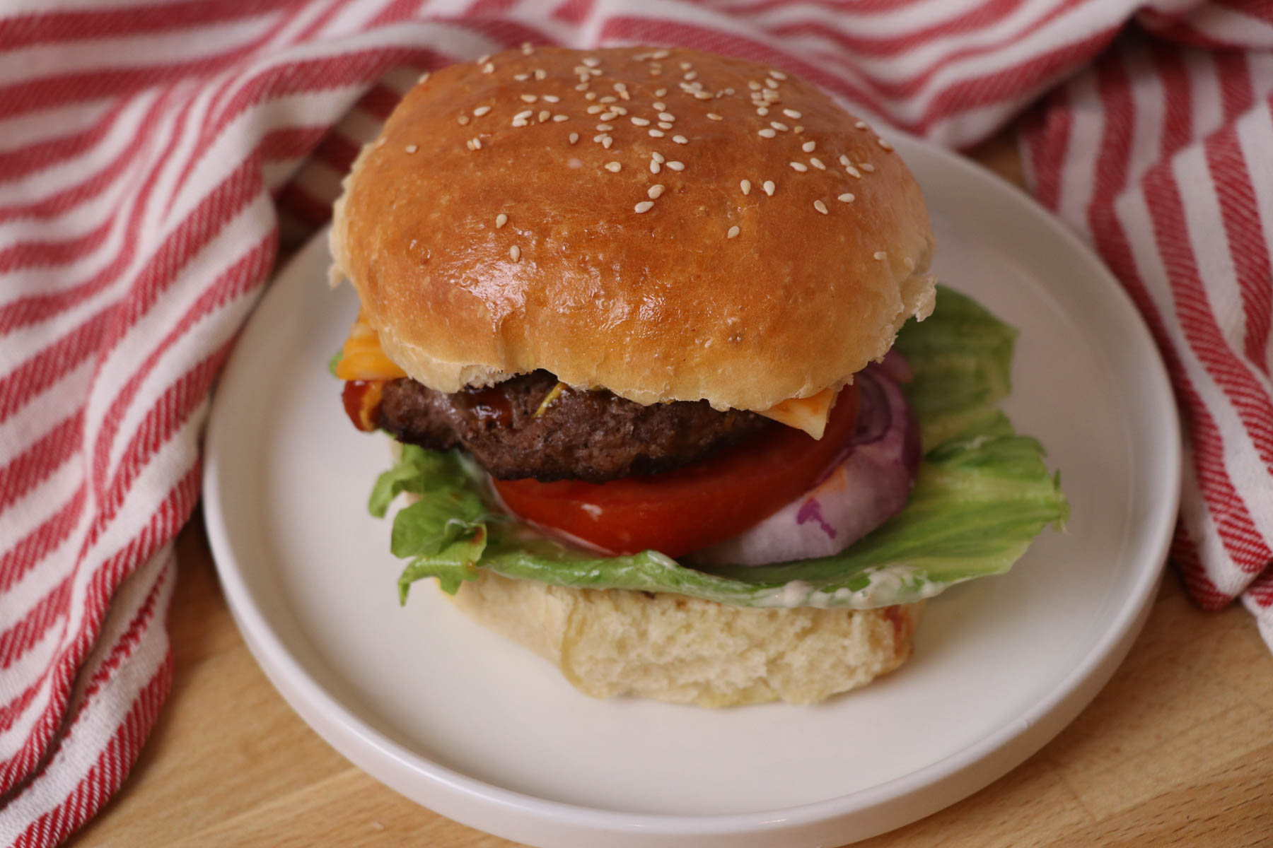 sourdough hamburger on plate