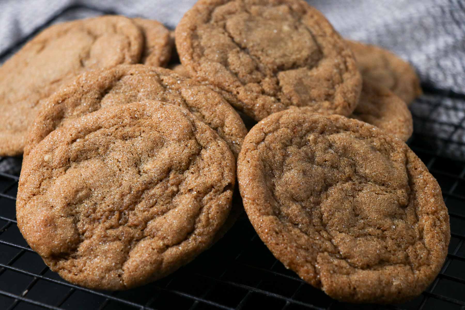 stack of sourdough gingerbread cookies up close
