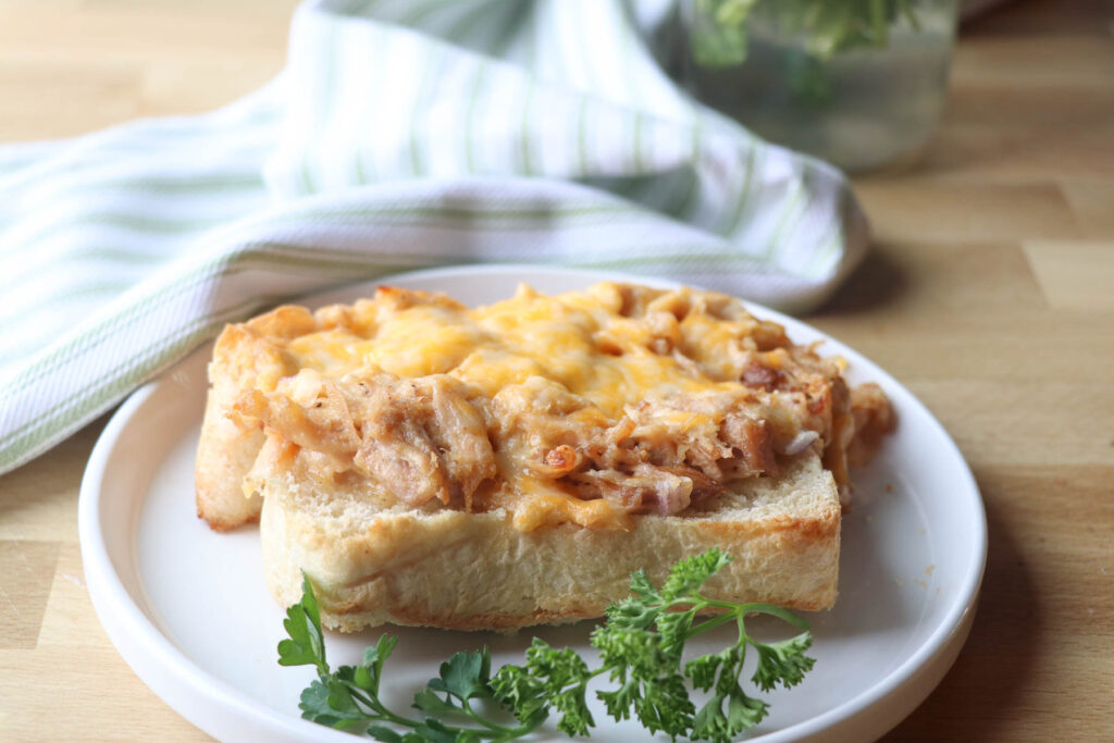 chicken melt on a plate