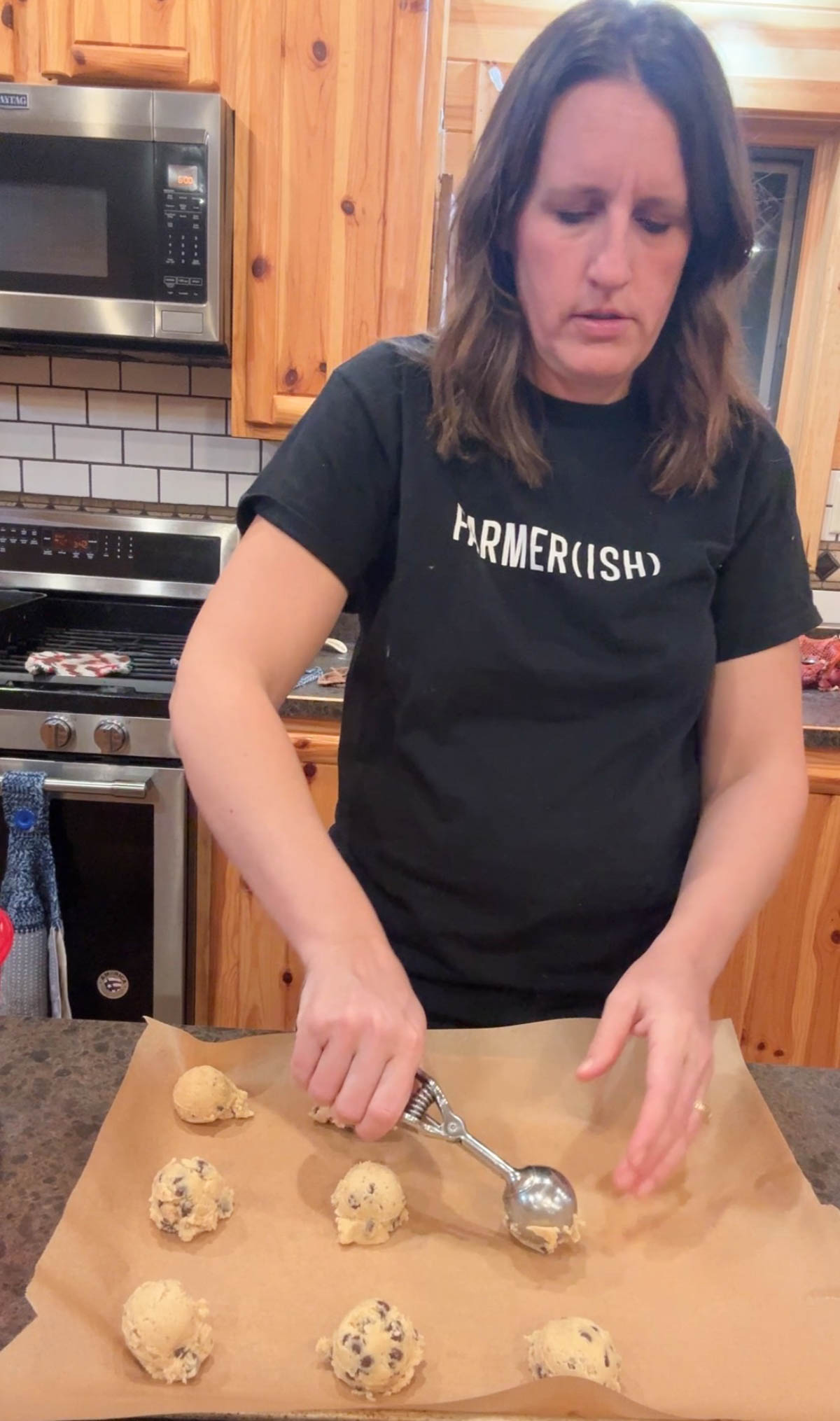 making cookie dough balls