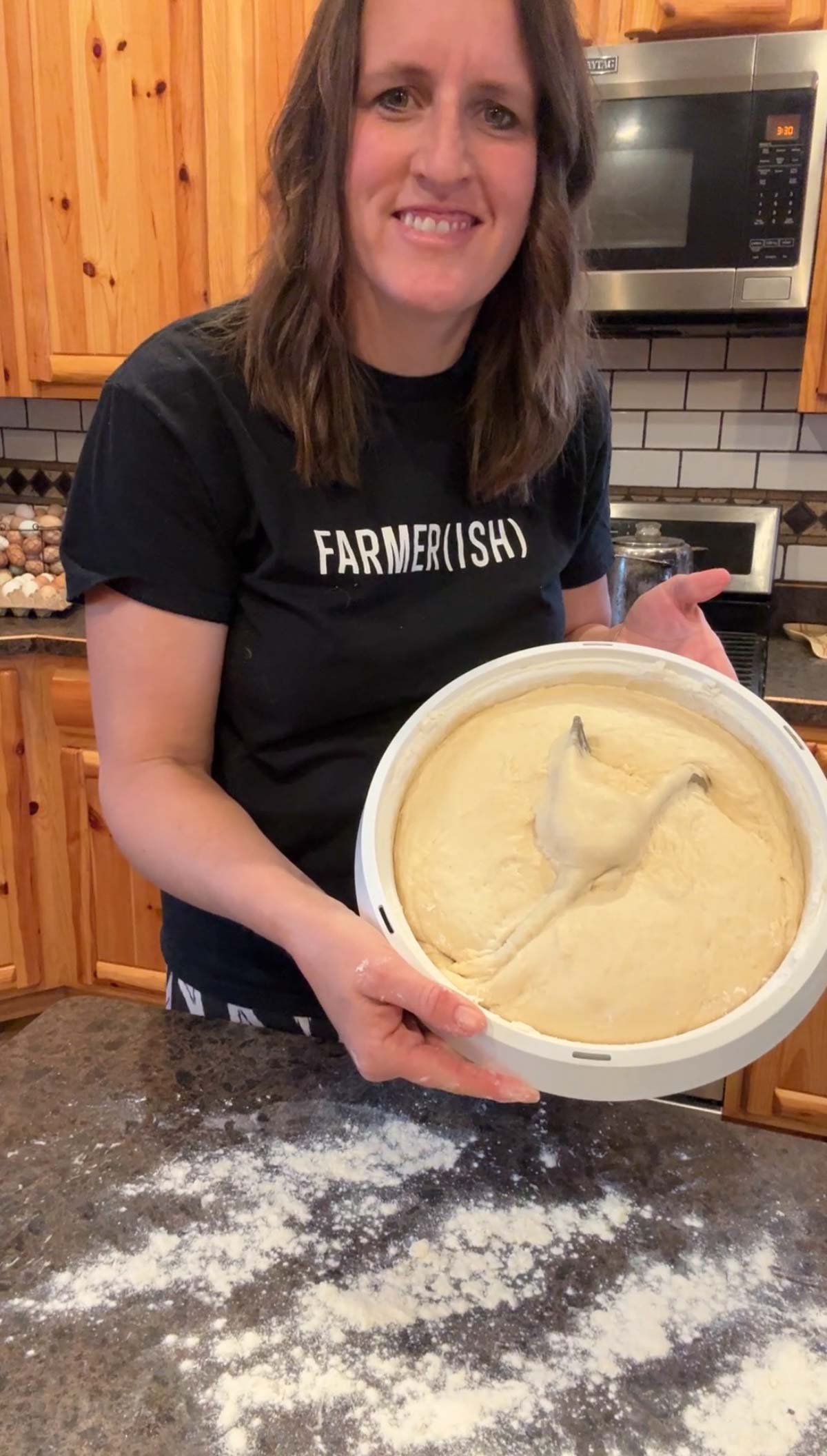 sourdough hoagie dough ready to shape