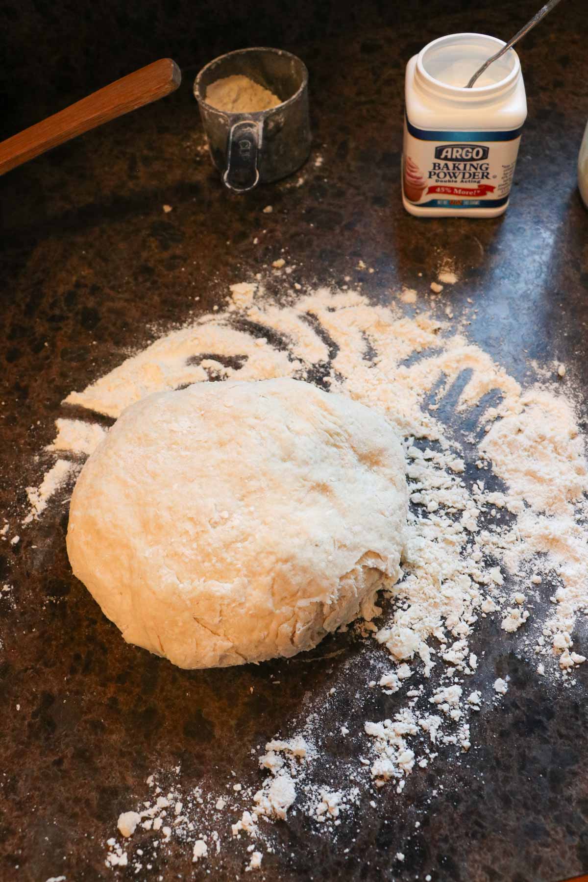 ball of dough for drop biscuits